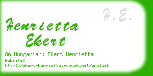 henrietta ekert business card